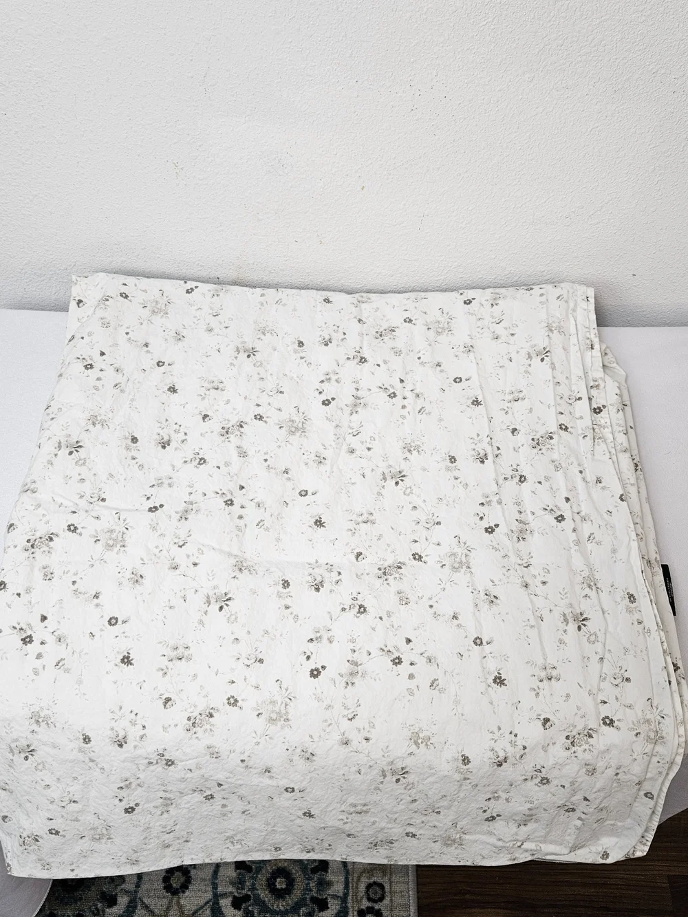 Ralph Lauren Dylan Petite Floral Flat Sheet Taupe Brown Sepia All Cotton